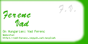 ferenc vad business card